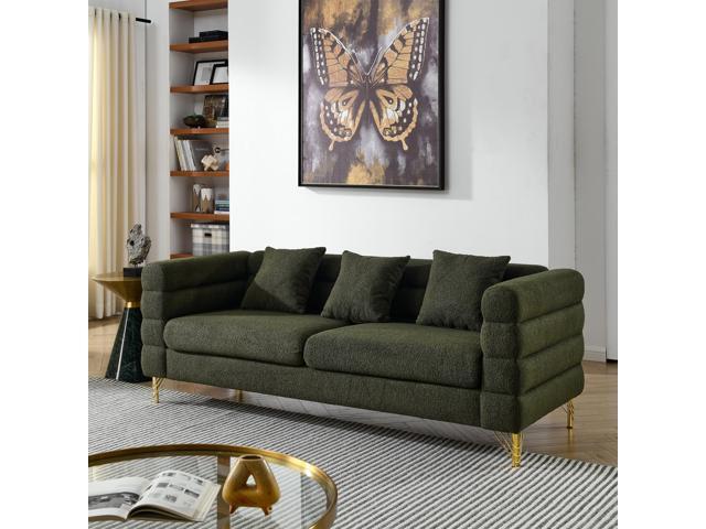 81Inch Oversized 3 Seater Sectional Sofa, Living Room Comfort Fabric Sectional Sofa - Deep Seating Sectional Sofa, Soft Sitting with 3 Pillows for...