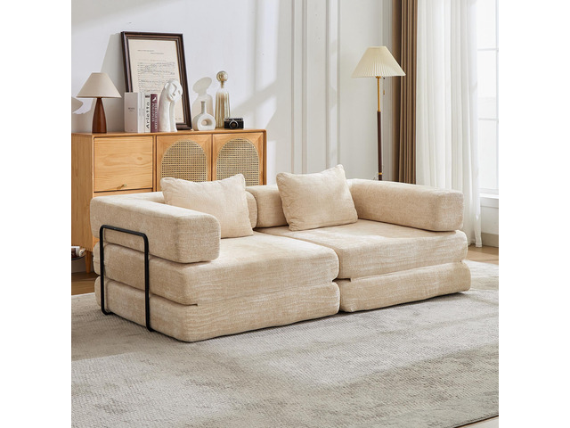 Compression Sofa,Convertible Floor Sofa Bed with Fixed-Shape Frame, Loveseats Bo