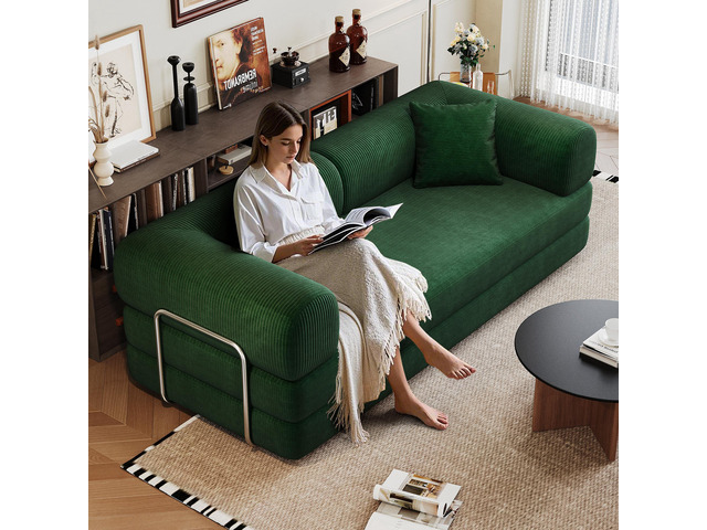 78.8' Compression Sofa,Convertible Floor Sofa Bed-with Pillow Back Support Armrest,Comfy Futon Couch Sleeper Bed,Loveseats Boneless Modular...