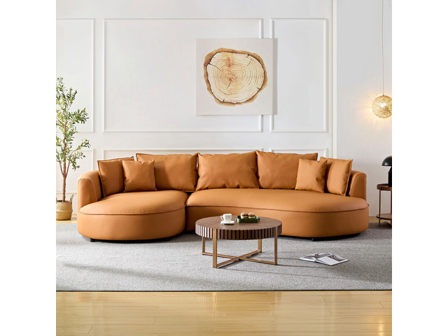Modern Sectional curved Sofa Couch for Living Room,Upholstered 5-Seat Sofa Couch