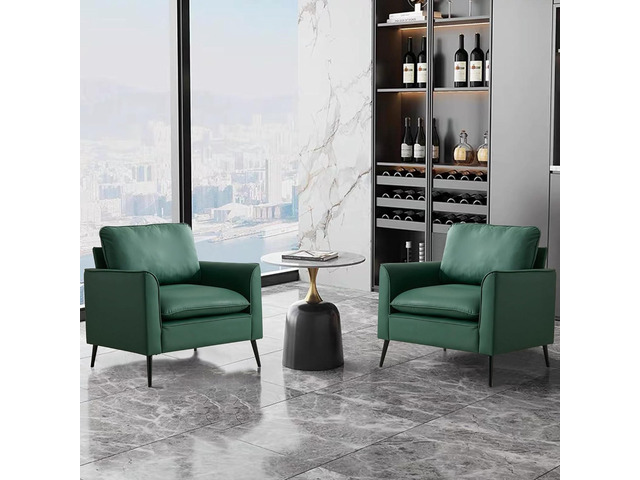 TS Cat paw leather upholstered sofa 2PC Green,Nordic retro light luxury living r