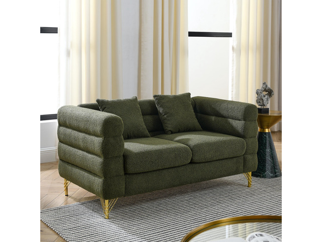 60Inch Oversized 2 Seater Sectional Sofa, Living Room Comfort Fabric Sectional S