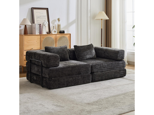 Compression Sofa,Convertible Floor Sofa Bed with Fixed-Shape Frame, Loveseats Bo