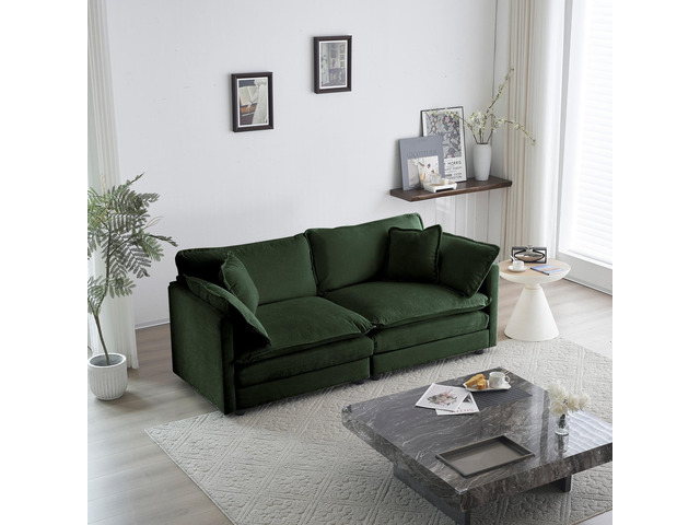 Modern Fabric Loveseat Sofa Couch for Living Room, Upholstered Large Size Deep S