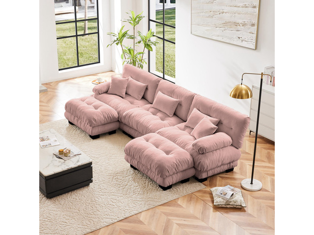 Luxury Modular Sectional Sofa Couch - Oversized U Shaped Cloud Couch for Living