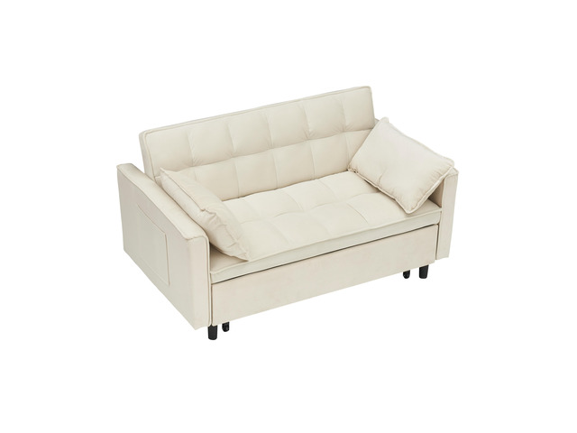 Modern velvet sofa, sofa pull-out bed, small love seat casual sofa with back, wi