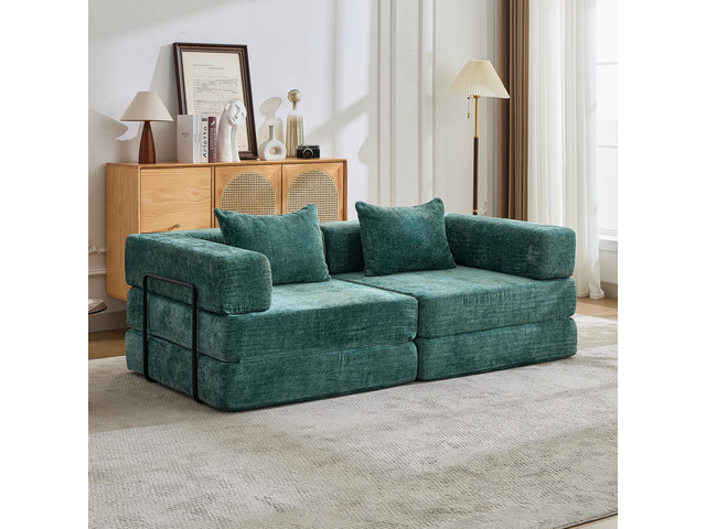 Compression Sofa,Convertible Floor Sofa Bed with Fixed-Shape Frame, Loveseats Bo