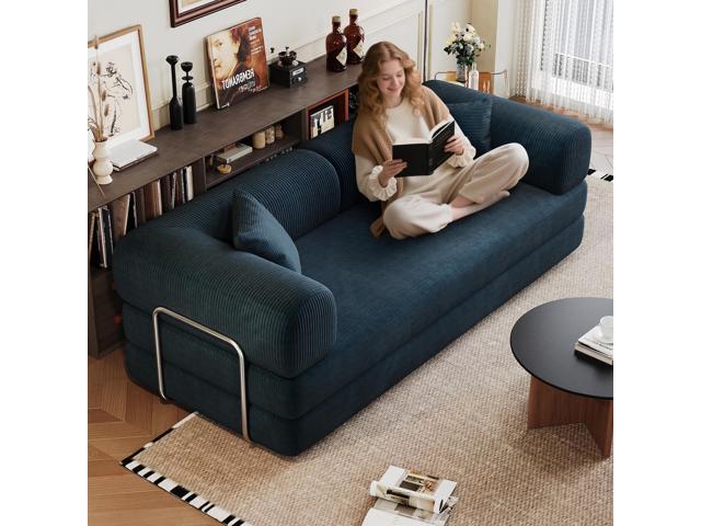 78.8' Compression Sofa,Convertible Floor Sofa Bed-with Pillow Back Support Armrest,Comfy Futon Couch Sleeper Bed,Loveseats Boneless Modular...