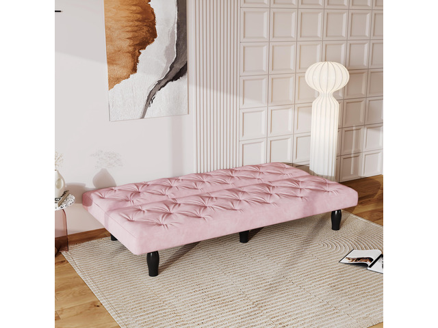 Sofa to Sofa Bed Transformation: 66' Pink Velvet Sofa Bed, Ideal for Family Living Rooms, Apartments & Bedrooms