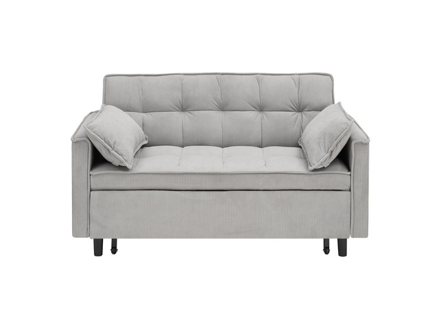 Modern Velvet Loveseat Futon Sofa Couch Pullout Bed, Small Love Seat Lounge Sofa