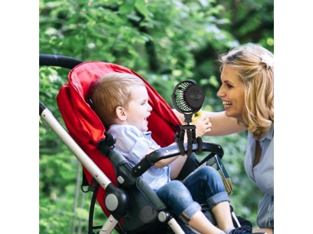 Gemdeck Stroller Fan Flexible Tripod Clip On Fan with 3 Speeds and Rotatable Handheld Personal Fan for Car Seat Crib Bike Blue