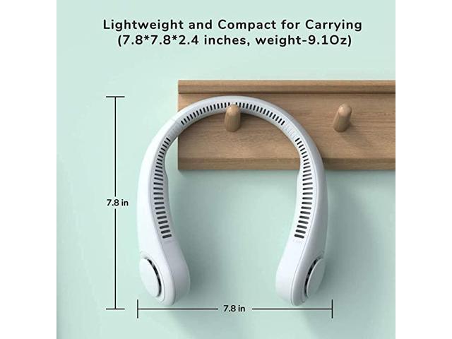 Gemdeck Portable Neck Fan, 3000 mAh Hands Free Bladeless Fan,Wearable Personal Fan 3 Speeds