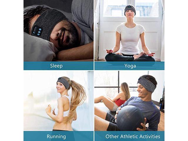 Gemdeck Bluetooth Sleeping Headphones Sports Headband Thin Soft Elastic Comfortable Wireless Music Earphones Eye Mask for Side Sleeper