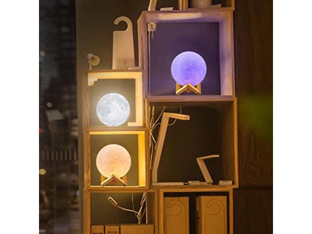 Gemdeck Moon Lamp, LOGROTATE 16 Colors LED Night Light 3D Printing Moon Light with Stand & Remote/Touch Control and USB Rechargeable 10cm