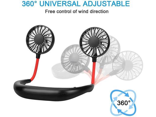 Gemdeck Neck Fan Portable Personal Hand Mini Lazy person USB Neck Fan 360 Degree Rotation Cooling Handheld Wearable Suitable Fan