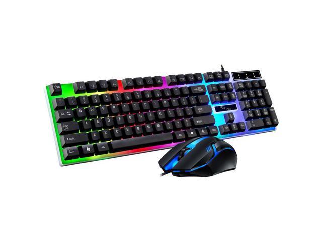 Gemdeck Wired Gaming Keyboard and Mouse Combo RGB Backlit Gaming Keyboard for Windows PC Gamers Black