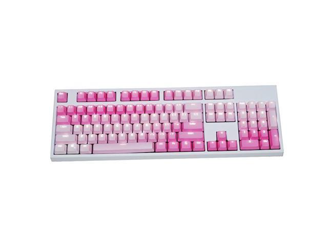 Gemdeck Mechanical Gaming Keyboard, 104 Keys White Backlit Keyboards, USB Wired Keyboard Pink