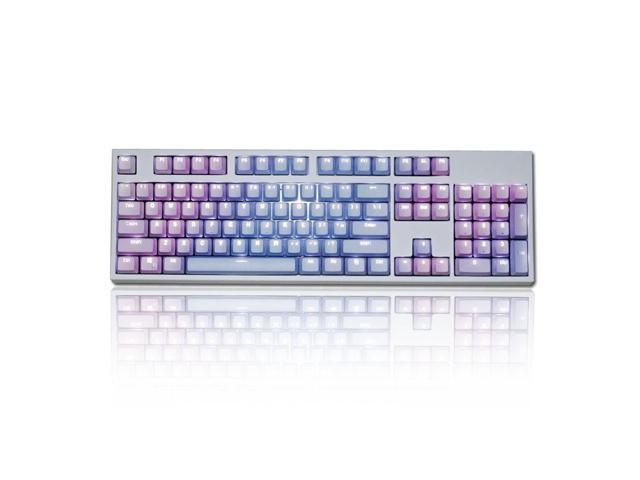 Gemdeck Mechanical Gaming Keyboard, 104 Keys White Backlit Keyboards, USB Wired Keyboard Purple