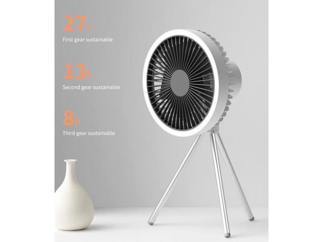 Gemdeck Portable Rechargeable Tripod Fan, Battery Operated Fan with Tent Hook