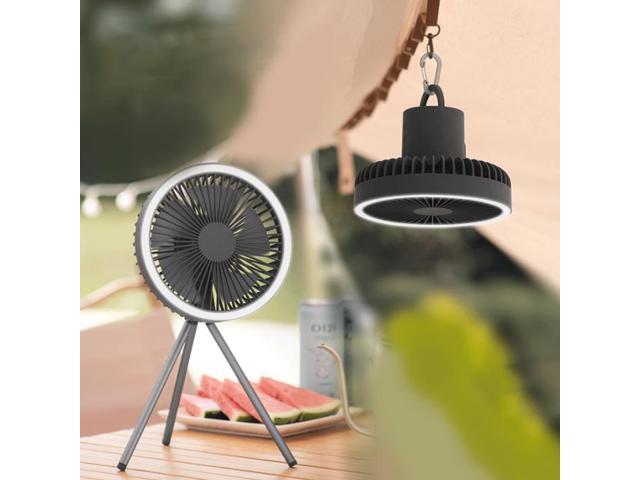 Gemdeck Portable Rechargeable Tripod Fan, Battery Operated Fan with Tent Hook