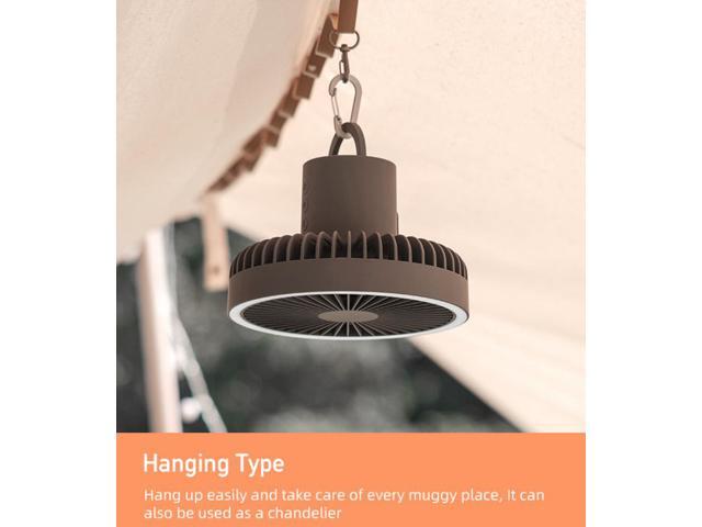 Gemdeck Portable Rechargeable Tripod Fan, Battery Operated Fan with Tent Hook