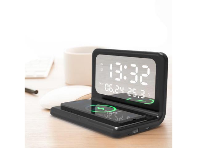 Gemdeck Alarm Clock With Wireless Charging Pad Sleep Timer 10W Wireless Charger