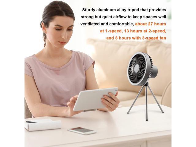 Gemdeck Rechargeable Portable Fan Camping Fan with Hook Tripod Fan
