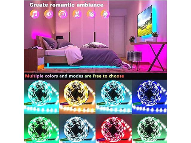 Gemdeck 32.8*2 Feet Bluetooth Smart App Music RGB Colorful Changing Led Light Strip with DIY Remote