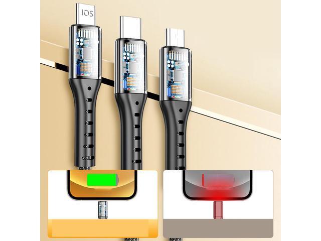 Gemdeck Multi USB Charger Cable Retractable 3 in 1 Multiple Charging Cord Adapter Black