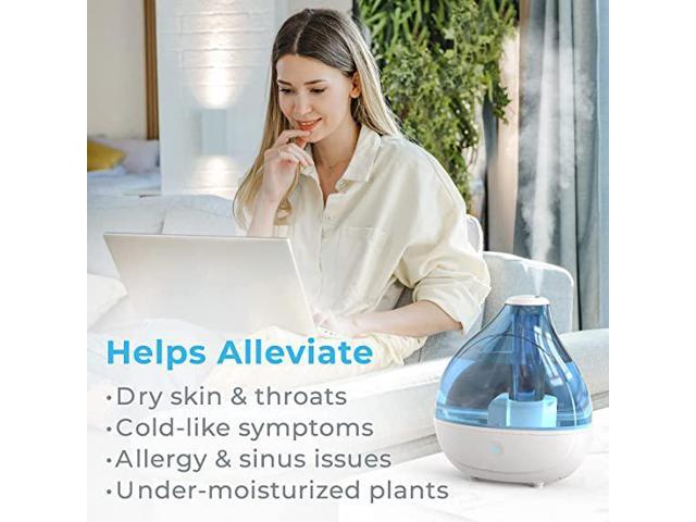 Gemdeck Ultrasonic Cool Mist Humidifier - Quiet Air Humidifier for Bedroom for 360° Rotation Nozzle