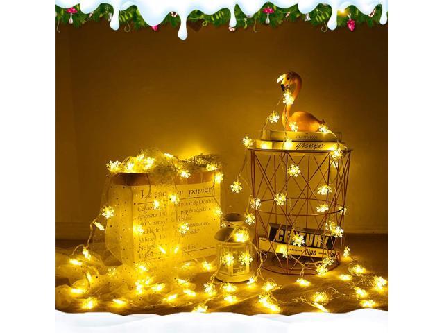 Gemdeck 2pcs Christmas Snowflake Fairy Lights 9.8ft 20LEDS String Lights Xmas Decor