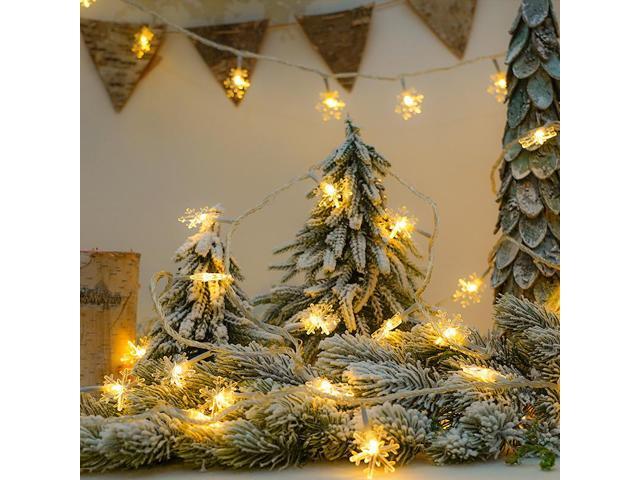 Gemdeck 2pcs Christmas Snowflake Fairy Lights 9.8ft 20LEDS String Lights Xmas Decor