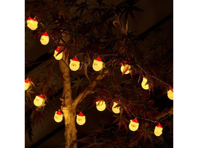 Gemdeck Christmas Santa Head Lights 9.8Ft 20 LED Lights Xmas Tree String Lights