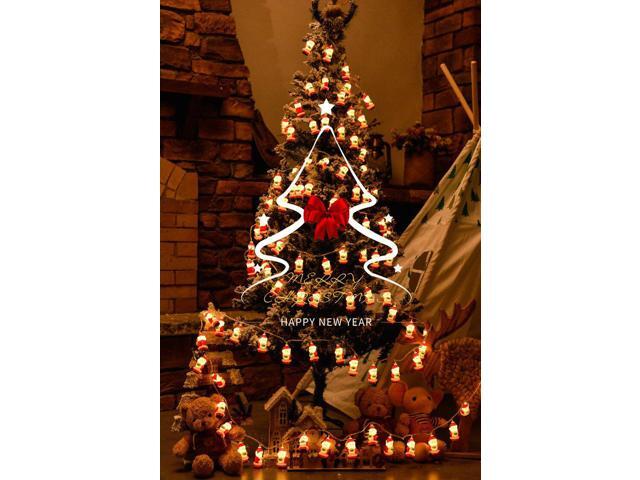 Gemdeck Christmas Santa Head Lights 9.8Ft 20 LED Lights Xmas Tree String Lights