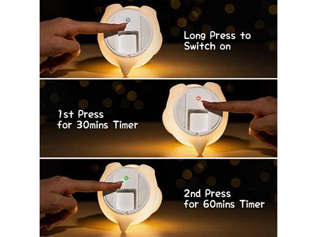 Gemdeck Dog Night Light for Kids, 16 Color Changing Kids Night Light Lamp, Rechargeable Silicone Baby Night Light