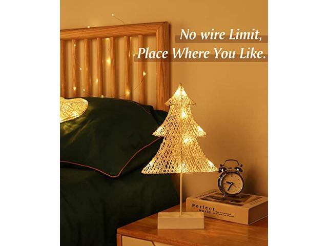 Gemdeck Desktop Christmas Tree Lamp, Battery Cotton Thread Mini Christmas Tree with Lights