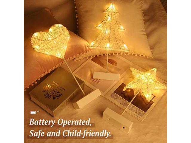 Gemdeck Desktop Christmas Tree Lamp, Battery Cotton Thread Mini Christmas Tree with Lights