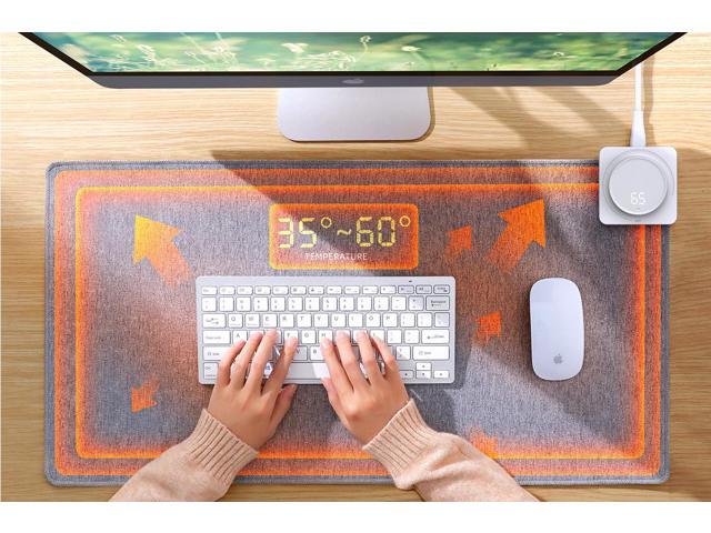 Gemdeck Heating Desk Pad/ Warm Office Desk Mat/ Warm Big Mouse Pad/ 23.6' x 14.2' Electric Warmer Pad, Temperature can adjust at will
