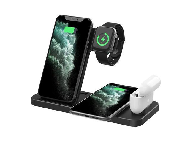 Gemdeck Foldable Wireless Charger 3 in 1 Wireless Charging Station 15W Fast-Charging Stand