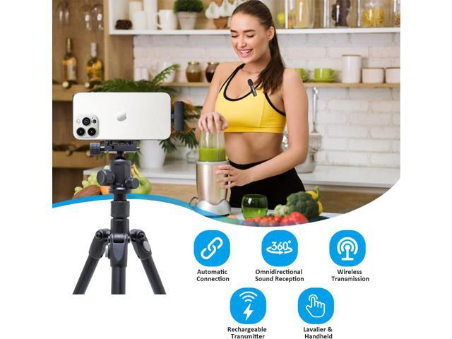 Gemdeck Professional Wireless Lavalier Lapel Microphone, Omnidirectional Condenser Recording Mic