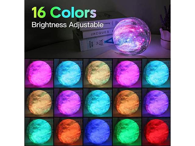 Gemdeck Moon Lamp Galaxy Lamp 5.9 inch 16 Colors LED 3D Moon Light, Remote & Touch Control Lava Lamp Gifts for Girls Boys Kids Women Birthday