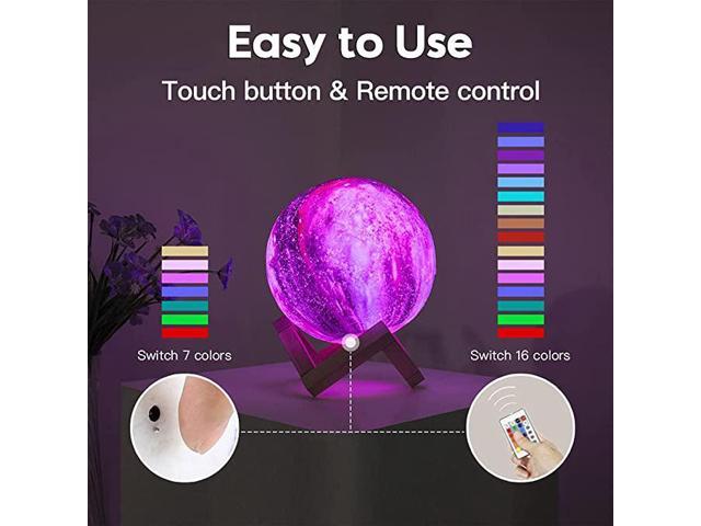 Gemdeck Moon Lamp Galaxy Lamp 5.9 inch 16 Colors LED 3D Moon Light, Remote & Touch Control Lava Lamp Gifts for Girls Boys Kids Women Birthday