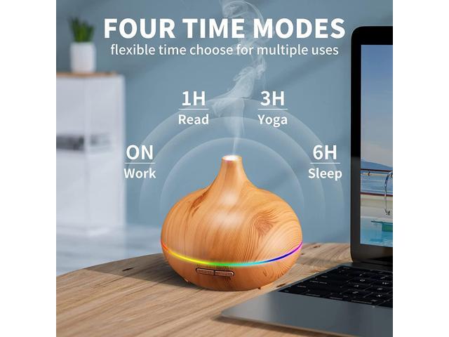 Gemdeck Aromatherapy Diffuser for Essential Oil Large Room, Wood Grain Diffusers for Bedroom 3 Timer Settings, Cool Mist Humidifier Ultrasonic...