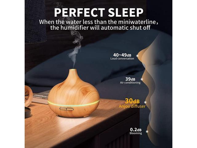 Gemdeck Aromatherapy Diffuser for Essential Oil Large Room, Wood Grain Diffusers for Bedroom 3 Timer Settings, Cool Mist Humidifier Ultrasonic...