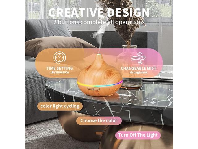 Gemdeck Aromatherapy Diffuser for Essential Oil Large Room, Wood Grain Diffusers for Bedroom 3 Timer Settings, Cool Mist Humidifier Ultrasonic...