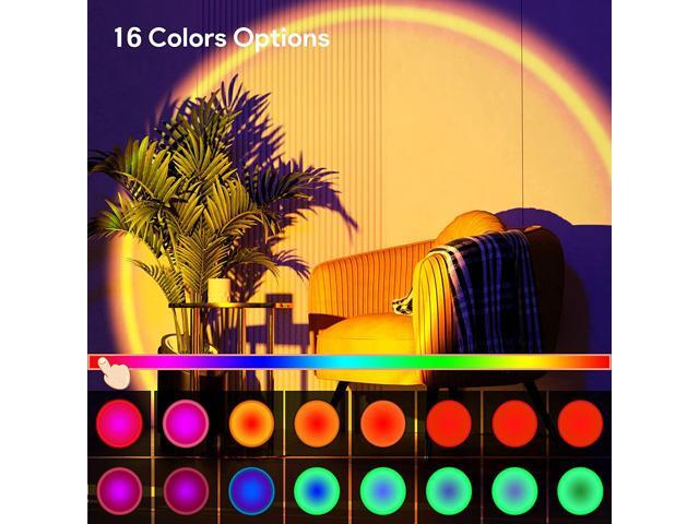 Gemdeck Sunset Lamp Projection Led Lights with Remote, 16 Colors Night Light 360° Rotation Rainbow Lights Gifts for Women
