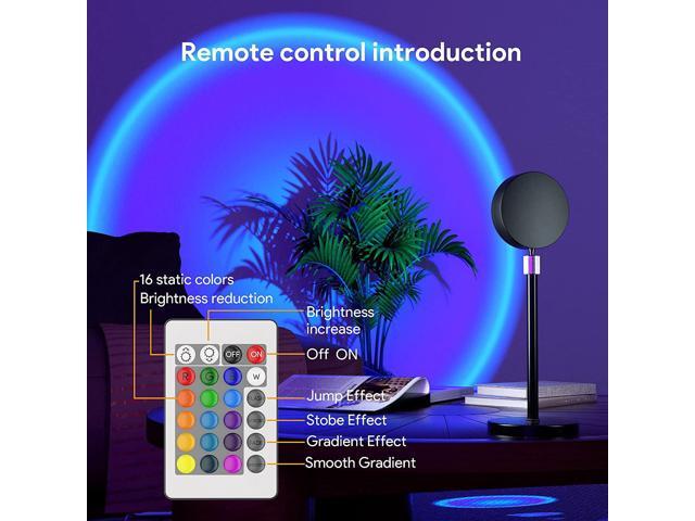 Gemdeck Sunset Lamp Projection Led Lights with Remote, 16 Colors Night Light 360° Rotation Rainbow Lights Gifts for Women