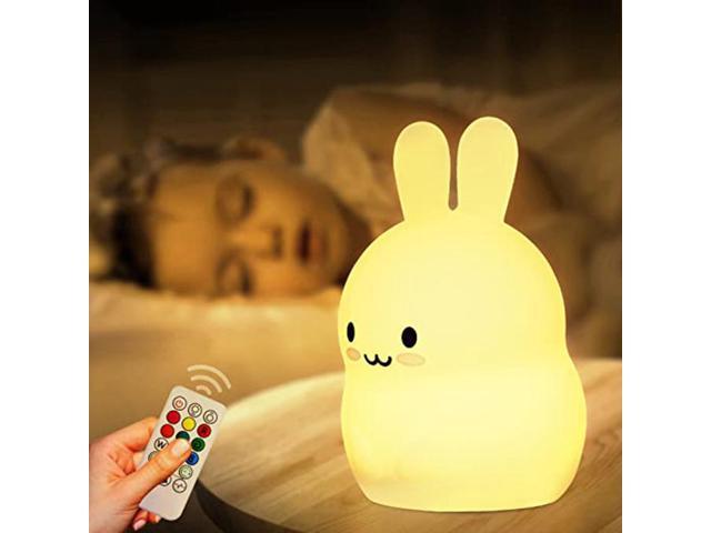 Photos - Chandelier / Lamp Gemdeck Kids Bunny Night Light, Rabbit Led Silicone Bedside Lamp, LED Touc