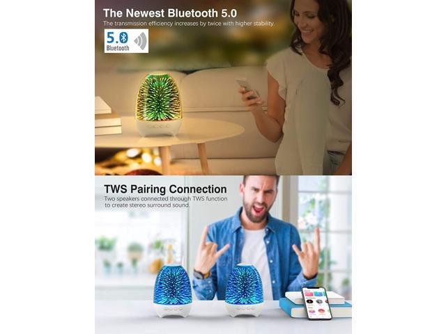 Gemdeck Night Light Bluetooth Speaker, 3D Glass Touch Control Bedside Table Lamp 7-Color LED Portable Wireless Speakers