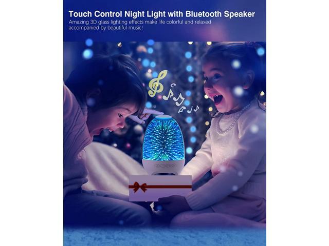 Gemdeck Night Light Bluetooth Speaker, 3D Glass Touch Control Bedside Table Lamp 7-Color LED Portable Wireless Speakers